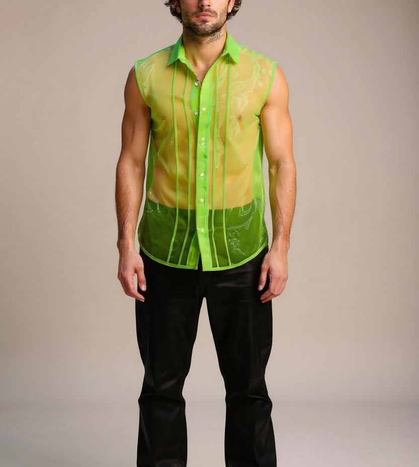 Camisa Yves SM (Chiffon Lima)