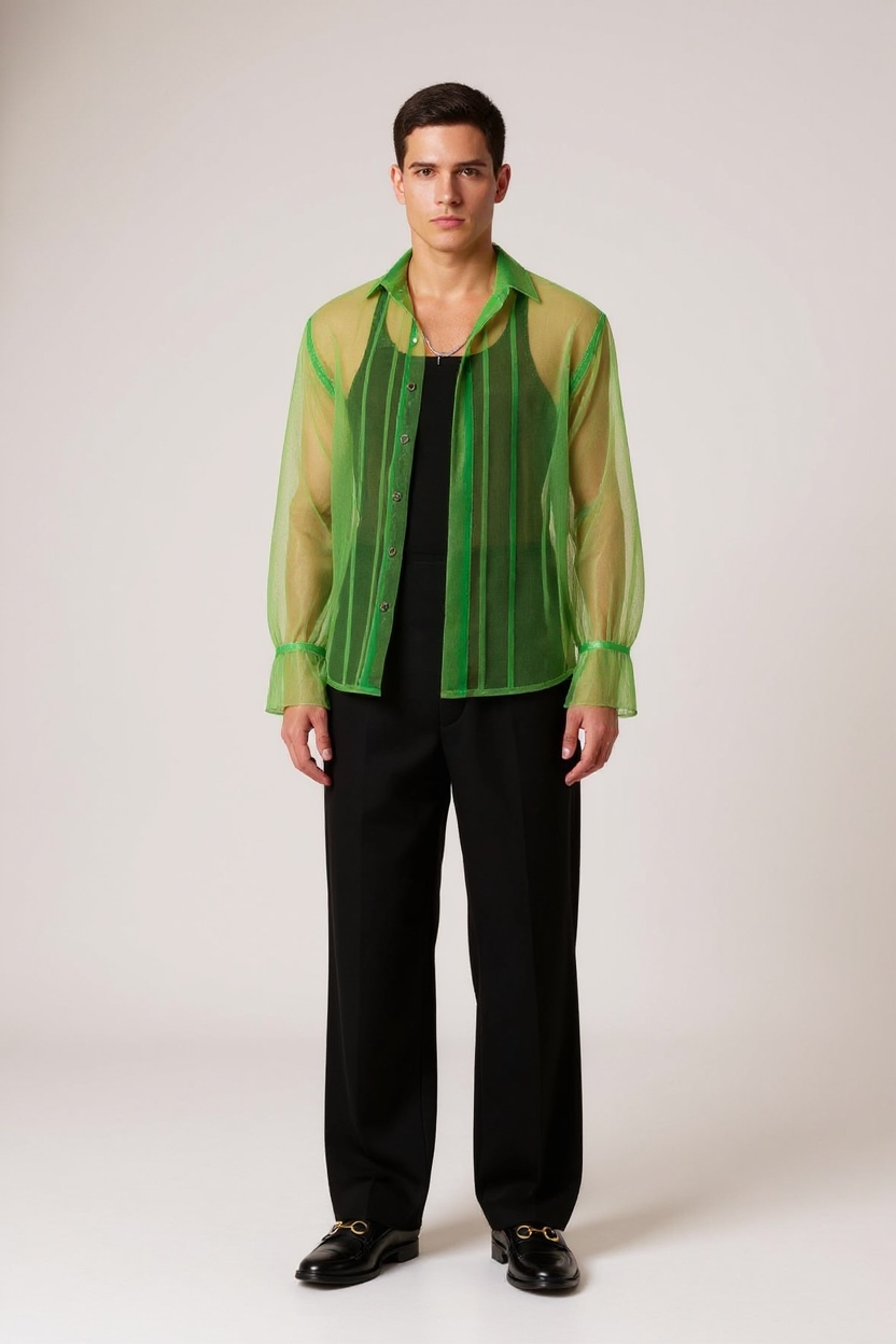 Camisa Yves ML (Chiffón Lima)