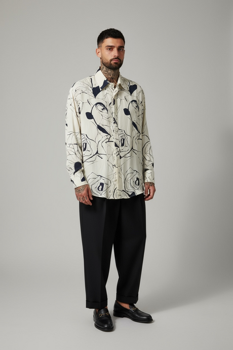 Camisa Yves (Rosas BN Seda)