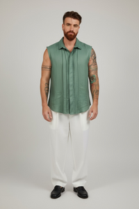 Camisa Yves SM (Lino Verde)