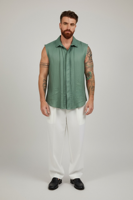 Camisa Yves SM (Lino Verde)
