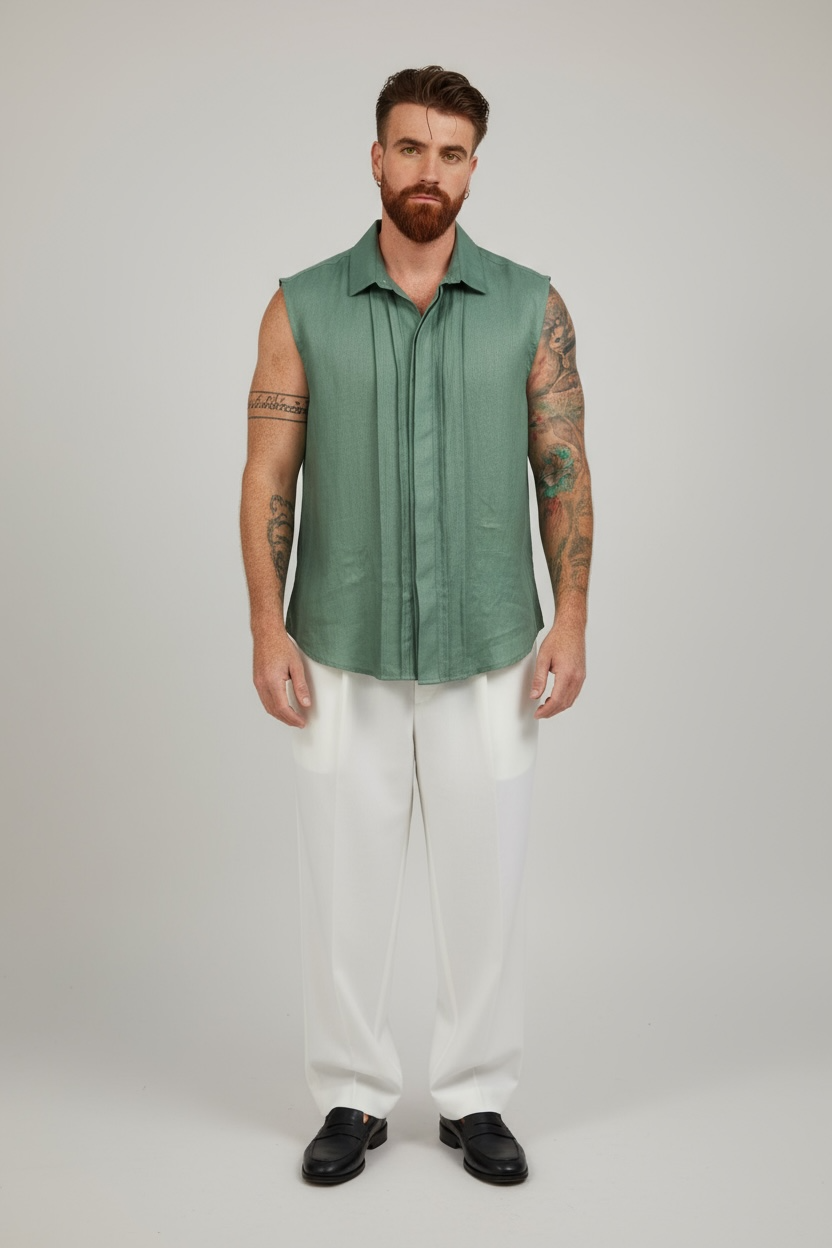 Camisa Yves SM (Lino Verde)