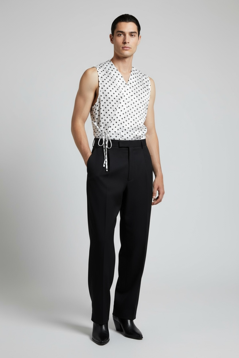 Camisa Líbano sin mangas (Lunares)