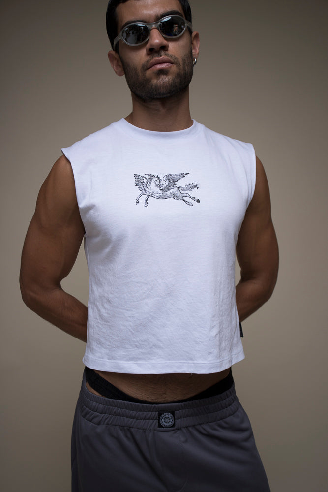 Tanktop Crop Pegaso (Blanco)