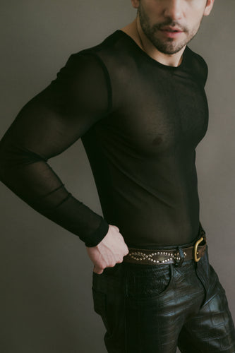 Camiseta Veil manga larga (mesh negro)