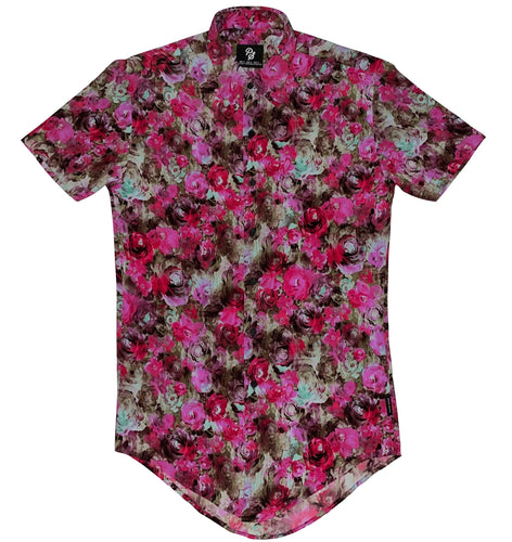 Camisa Flores Impresionistas (rosa y lila)